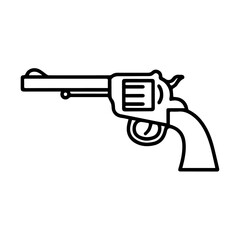Line art illustration of a revolver 