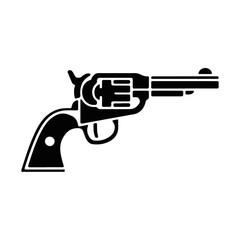 Line art illustration of a revolver 
