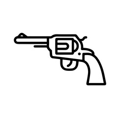 Line art illustration of a revolver