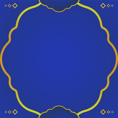 blue gradient social media background with islamic ornament