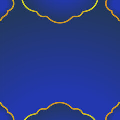 blue gradient social media background with islamic ornament