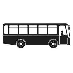 Minimalist Bus Silhouette Perfect for Transportation Designs