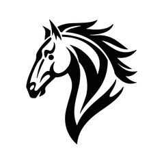 Silhouette of horse head vector