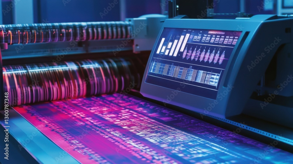 Poster digital printing system with real-time data display