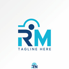 Logo design graphic concept creative premium vector stock image top sell initial RM font start run health fitness begin track moving speed lapse ready