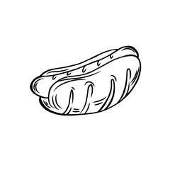 vector illustration of a hot dog