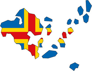 Åland Islands Flag Overlay, Aland  Islands Country Flag - High-Quality Vector SVG