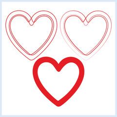 Romantic Love Heart Line Art Vector Illustration