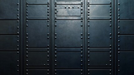 Obraz premium Metallic Sci-Fi Wall Texture with High-Tech Details in Monochrome Style