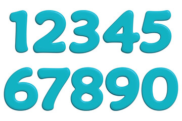 Set of colorful numbers. Vector illustration. Template elements for greeting card, web design. Mathematics educational children game.