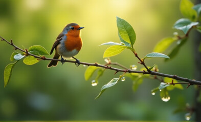 robin on a tree bird day