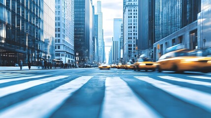 Fototapeta premium High-Speed Motion Blur of Dynamic City Traffic Symbolizing Fast-Paced Corporate World