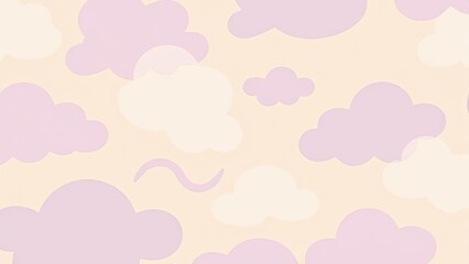 Pastel Cloud Background Soft Pink Beige Whimsical Sky Dreamy Design Cute Cloudscape Baby Shower