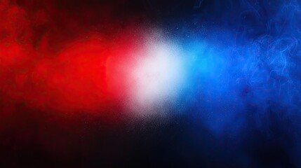 Red blue smoke emergency lights dark background, design