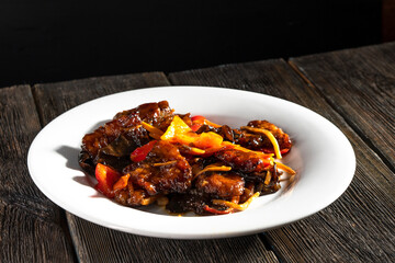 Unagi Don Grilled. Baked eel with vegetables