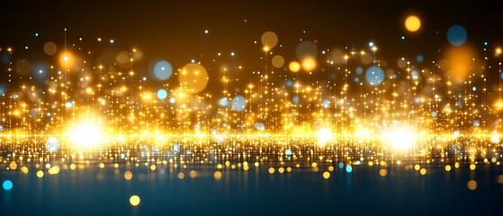 Obraz premium Sparkling Golden Light Festive Background