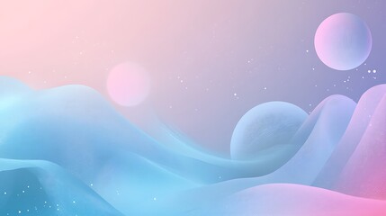 Fototapeta premium An ethereal banner with subtle light orbs and particles scattering across a soft pastel gradient canvas