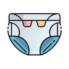 Diaper design with colorful accents for infants and toddlers