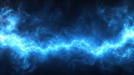 Fototapeta premium Abstract blue energy wave, glowing plasma, electric stream.