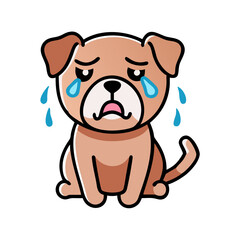 Fototapeta premium Sad dog with tears, expressing emotion and longing