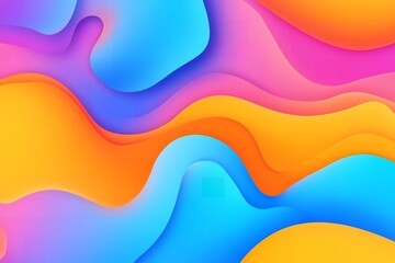 Fototapeta premium Vibrant Colorful Abstract Background Design with Dynamic Wavy Shapes and Gradient Hues