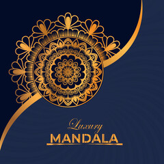 Mandala design in blue background