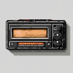 Fototapeta premium Pixel Art Retro Car Stereo System Display