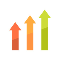 Colorful Upward Arrows Illustrating Growth, Design Inspiration, Vector, Hand Drawn, Object, Template