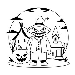 A glyph illustration of spooky character