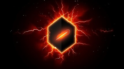 Fiery Hexagon Encasing Glowing Energy Blade