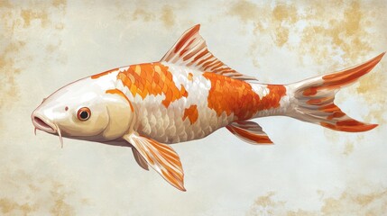 koi plain background illustration