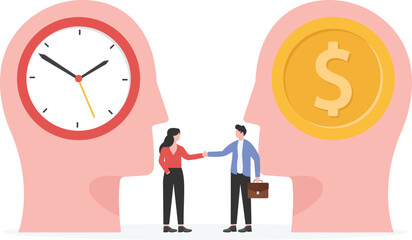 Obraz premium Time is money, long-term return on investment, pension fund concept, interest income from investments or deposits, time to receive money,