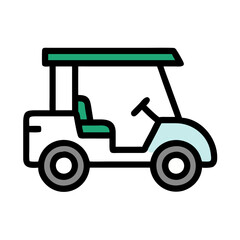 Fototapeta premium Golf cart illustration with modern design and vibrant colors