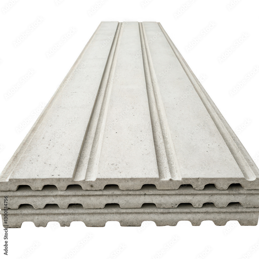 Poster A stack of concrete slabs with grooves, showcasing a sturdy and textured surface ideal for construction and building projects.
