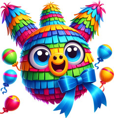 Naklejka premium Cute Mexican Piñata for Cinco de Mayo – Festive Illustration isolated on transparent background