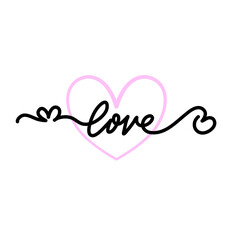 LOVE word hand drawn lettering
