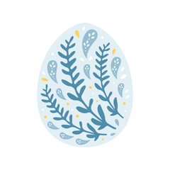 Adorable Easter bunny and eggs illustration set in beautiful art nouveau hand drawing style