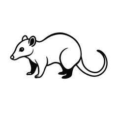 Fototapeta premium possum black silhouette vector 