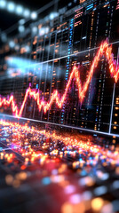 Fototapeta premium Rising Market Trend, Cityscape Background