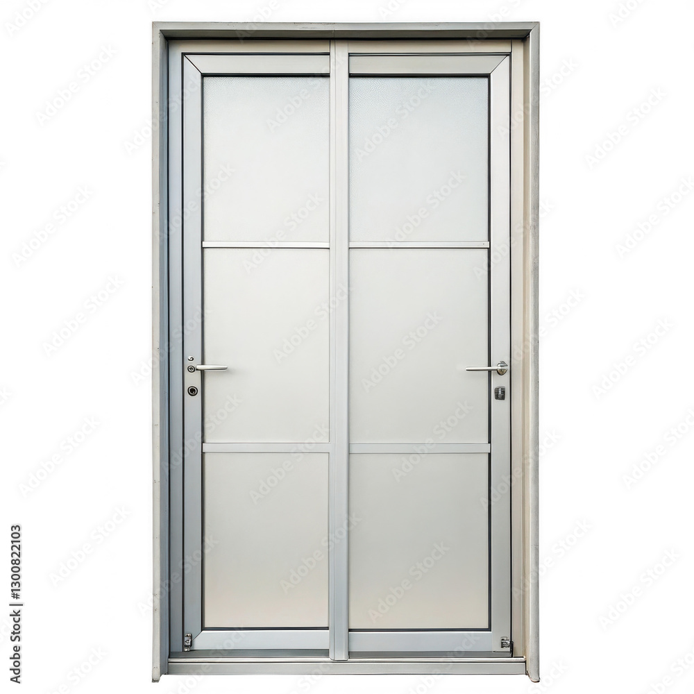 Poster a modern double door design featuring sleek lines and a minimalistic style, suitable for contemporar