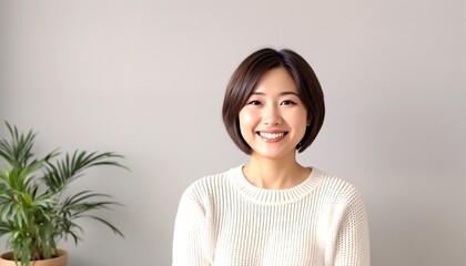 Fototapeta premium Portrait of a young Japanese woman.