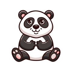 Cute panda character sitting with playful expression