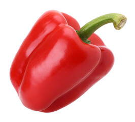 red sweet bell pepper isolated, transparent PNG, PNG format...