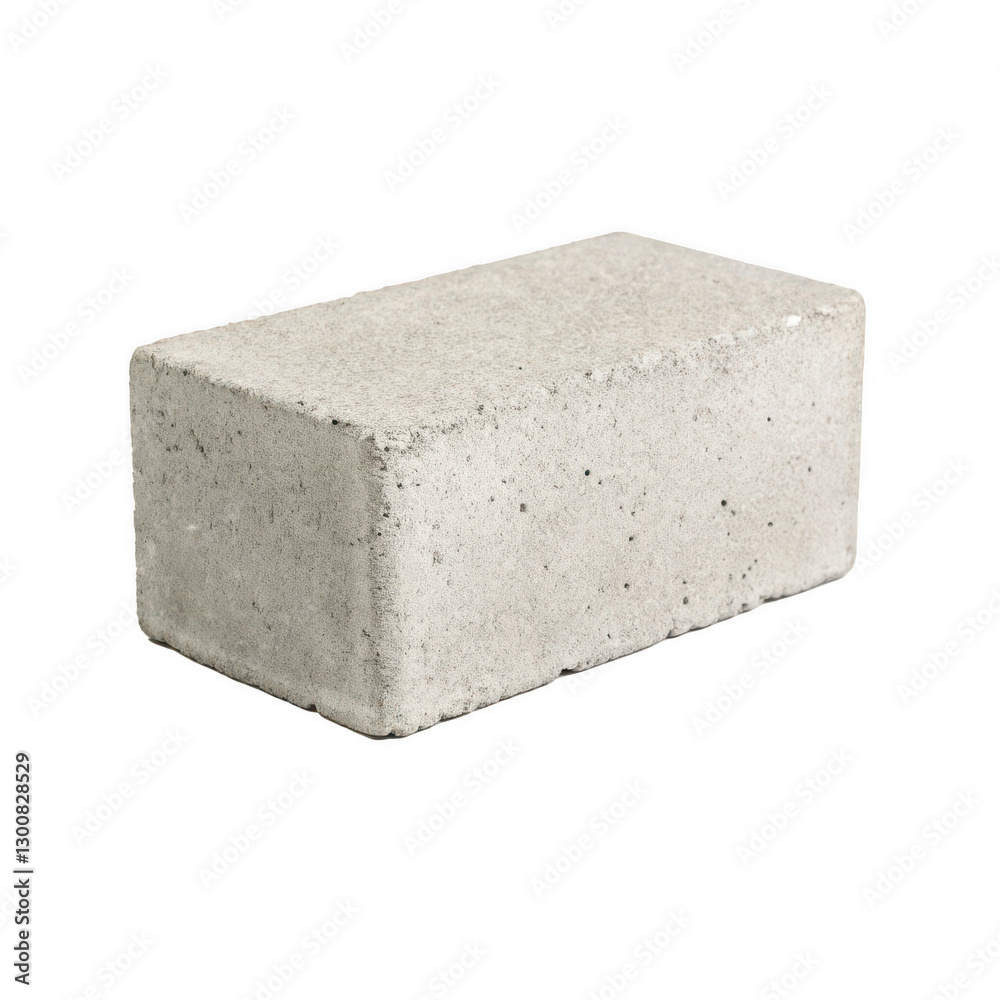 Poster A gray concrete block with a rectangular shape and a rough surface texture.