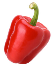 red sweet bell pepper isolated, transparent PNG, PNG format, cut out