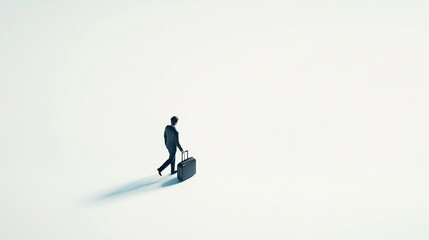 miniature photo of a person carrying a suitcase