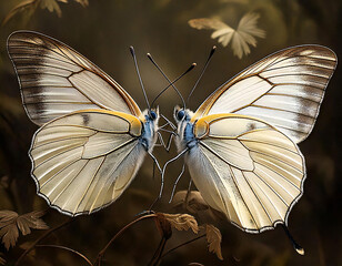 Two big white butterflies