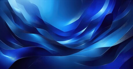 Fototapeta premium Luxury inspired high tech gradient background deep sapphire merging metallic silver fine grainy noise texture layered geometric formations soft glowing highlights brigh