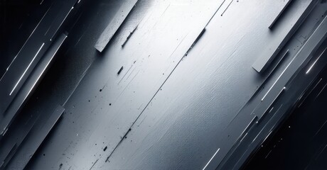 Fototapeta premium Minimal futuristic gradient background soft silver merging dark graphite fine grainy noise texture geometric layering glowing neon edge reflections bright colorful des
