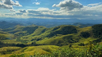 Fototapeta premium hills mountains valley green nature